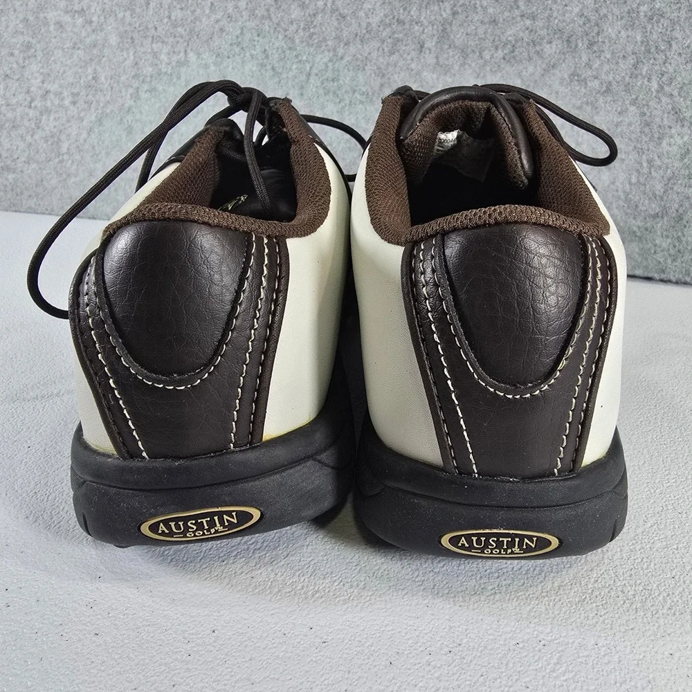 Austin Golf Mens 9 D Brown White Saddle Spiked Golf Shoes 0000440071C-HI